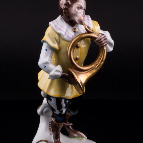 Обезьяна с валторной, Volkstedt, Германия, сер. 20 в