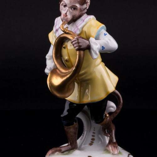 Обезьяна с валторной, Volkstedt, Германия, сер. 20 в