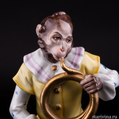 Обезьяна с валторной, Volkstedt, Германия, сер. 20 в