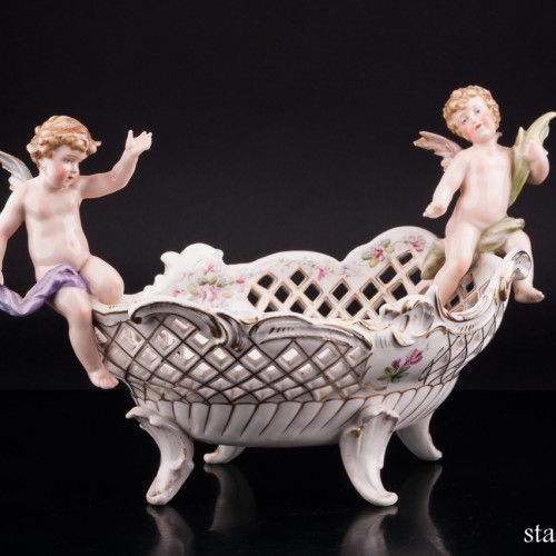 Фруктовница Два ангелочка, Sitzendorf, Германия, 1880-1906 гг