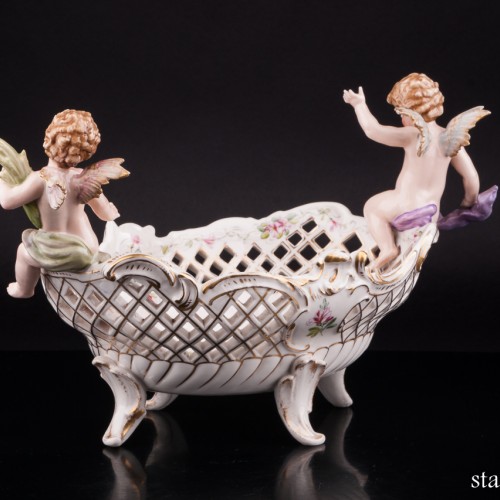 Фруктовница Два ангелочка, Sitzendorf, Германия, 1880-1906 гг