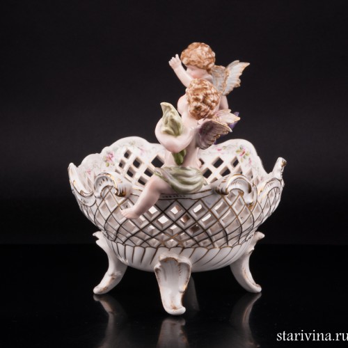 Фруктовница Два ангелочка, Sitzendorf, Германия, 1880-1906 гг