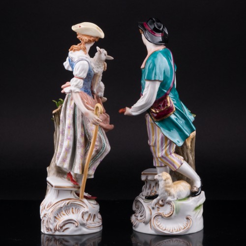 Пастушки с собакой и овечками, Volkstedt, Германия, 1915-36 гг