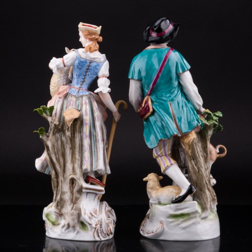 Пастушки с собакой и овечками, Volkstedt, Германия, 1915-36 гг