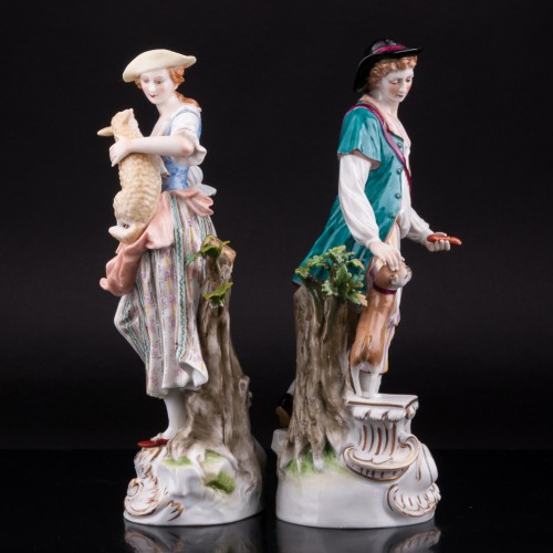 Пастушки с собакой и овечками, Volkstedt, Германия, 1915-36 гг