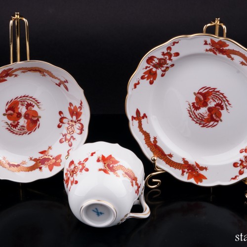 Кофейное трио Красный Дракон, Meissen, Германия