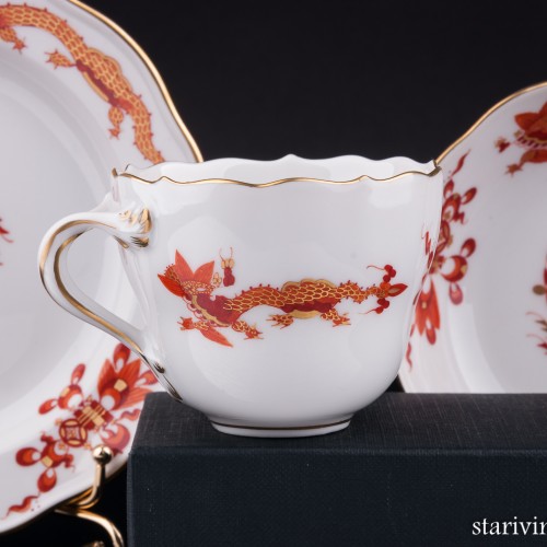 Кофейное трио Красный Дракон, Meissen, Германия