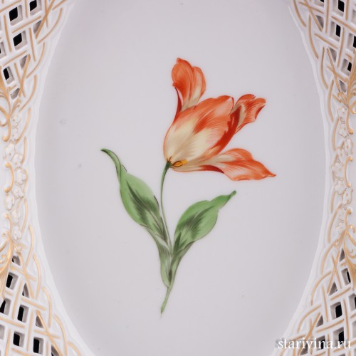 Фарфоровое блюдо Тюльпан, Meissen, Германия, вт. пол. 20 в