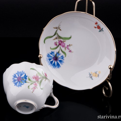 Чайная пара Василек, Meissen, Германия, вт. пол. 20 в