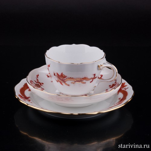Чайное трио Красный Дракон, Meissen, Германия