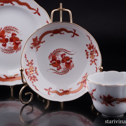 Чайное трио Красный Дракон, Meissen, Германия