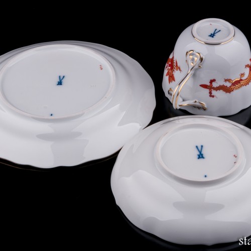 Чайное трио Красный Дракон, Meissen, Германия