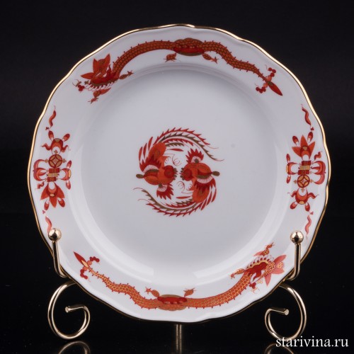 Тарелка Красный Дракон, Meissen, Германия, вт. пол. 20 в