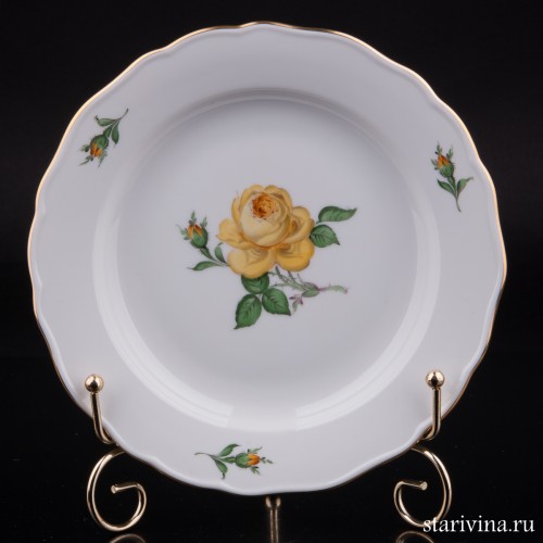 Тарелка Желтая Роза, Meissen, Германия, вт. пол. 20 в