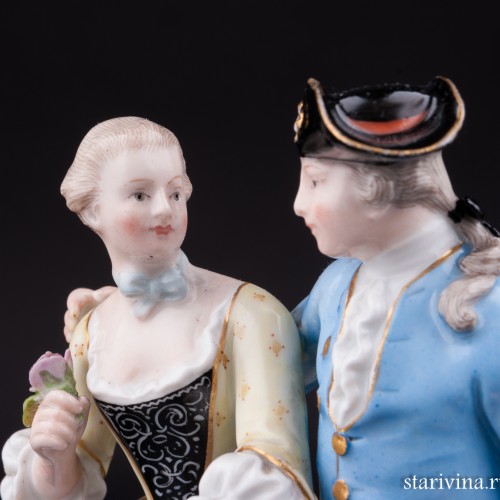 Старинная статуэтка из фарфора Аллегория Весны, Садовники, Meissen, Германия, 19 в.