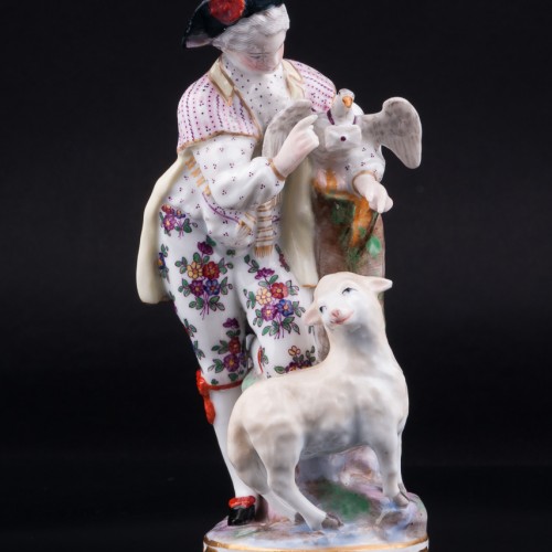 Статуэтка из фарфора Юноша с овечкой и голубем, Samson, Франция, 19 в.