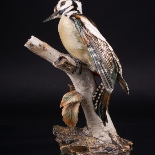 Пестрый дятел на березе, Hutschenreuther, Германия, 1938-55 гг