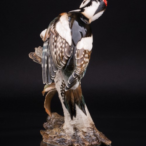 Пестрый дятел на березе, Hutschenreuther, Германия, 1938-55 гг