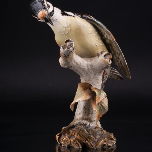 Пестрый дятел на березе, Hutschenreuther, Германия, 1938-55 гг