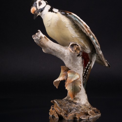 Пестрый дятел на березе, Hutschenreuther, Германия, 1938-55 гг