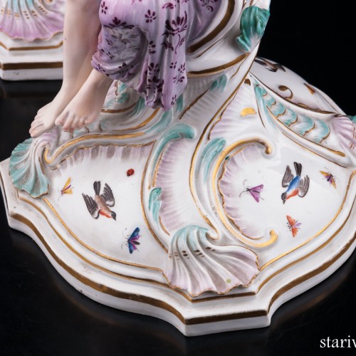 Два подсвечника Девушки с путти, Meissen, Германия, 19 в