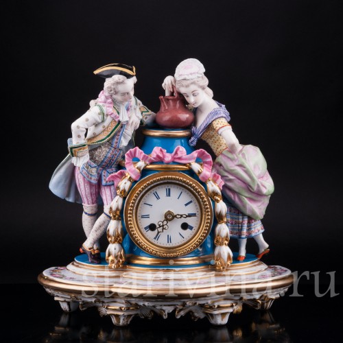 Фарфоровые часы, Франция, 19 в