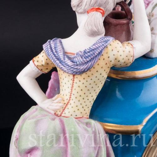 Фарфоровые часы, Франция, 19 в