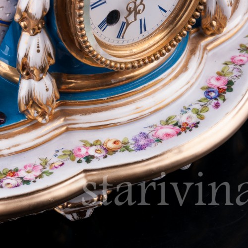 Фарфоровые часы, Франция, 19 в