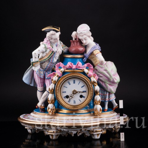 Фарфоровые часы, Франция, 19 в