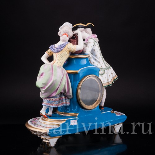 Фарфоровые часы, Франция, 19 в