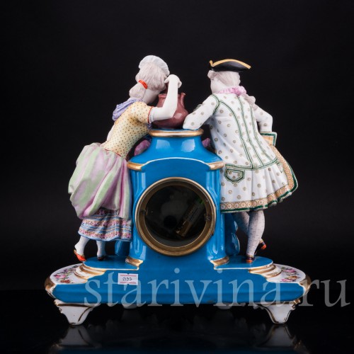 Фарфоровые часы, Франция, 19 в