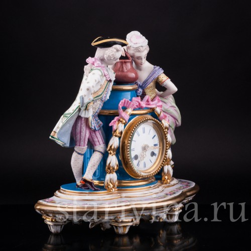 Фарфоровые часы, Франция, 19 в