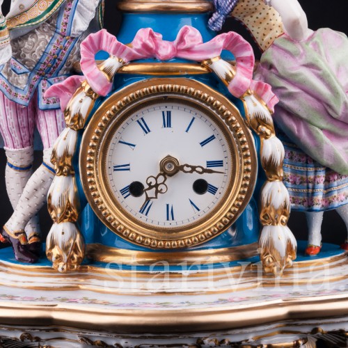 Фарфоровые часы, Франция, 19 в