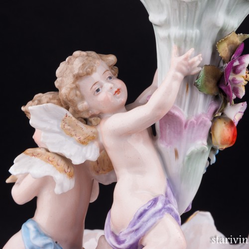 Фарфоровая Фруктовница Два ангелочка, Sitzendorf, Германия, 19 в.