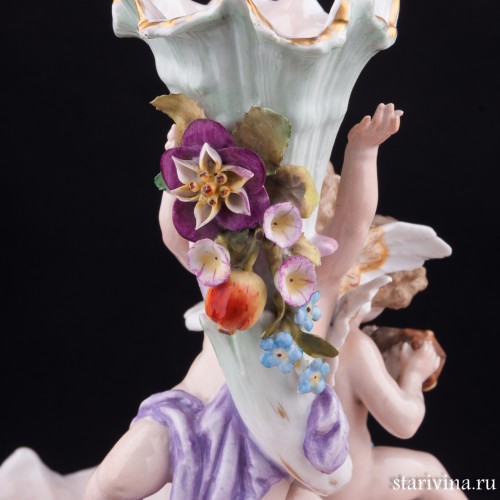 Фарфоровая Фруктовница Два ангелочка, Sitzendorf, Германия, 19 в.