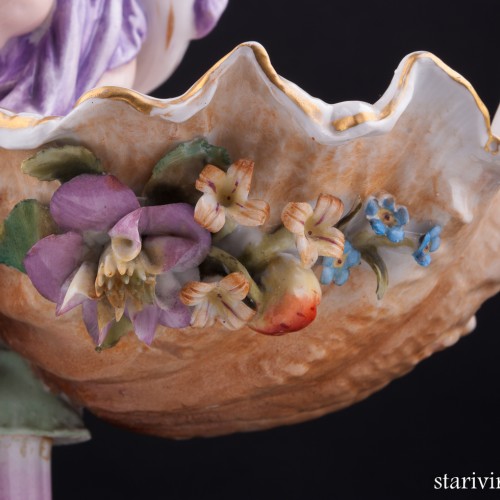 Фарфоровая Фруктовница Два ангелочка, Sitzendorf, Германия, 19 в.