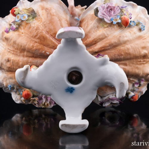 Фарфоровая Фруктовница Два ангелочка, Sitzendorf, Германия, 19 в.