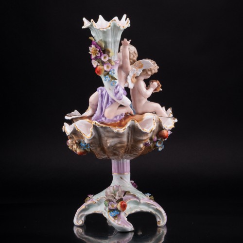 Фарфоровая Фруктовница Два ангелочка, Sitzendorf, Германия, 19 в.