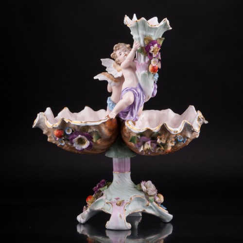 Фарфоровая Фруктовница Два ангелочка, Sitzendorf, Германия, 19 в.