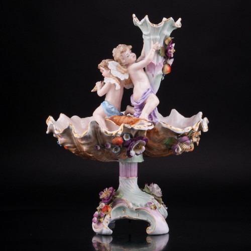 Фарфоровая Фруктовница Два ангелочка, Sitzendorf, Германия, 19 в.