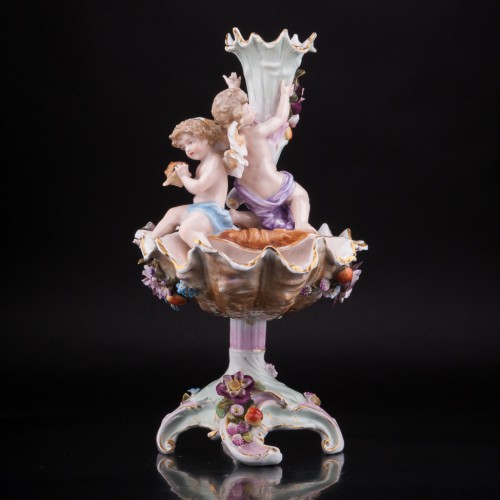 Фарфоровая Фруктовница Два ангелочка, Sitzendorf, Германия, 19 в.