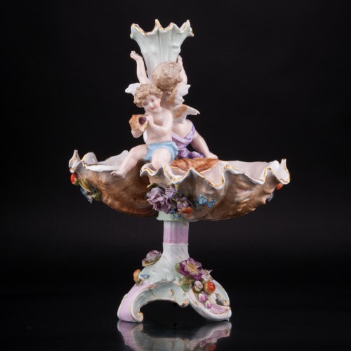 Фарфоровая Фруктовница Два ангелочка, Sitzendorf, Германия, 19 в.