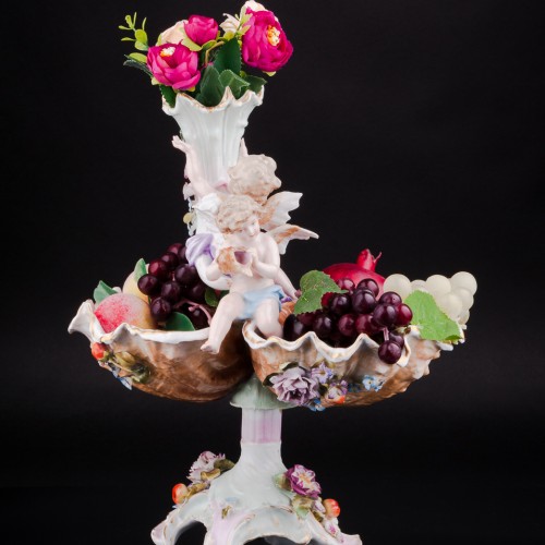 Фарфоровая Фруктовница Два ангелочка, Sitzendorf, Германия, 19 в.