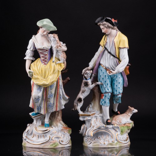 Пастушки с собакой и овечками, Carl Thieme, Германия, пер. пол. 20 в