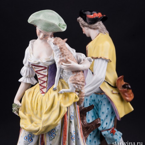 Пастушки с собакой и овечками, Carl Thieme, Германия, пер. пол. 20 в