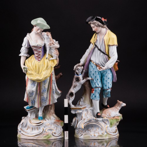 Пастушки с собакой и овечками, Carl Thieme, Германия, пер. пол. 20 в