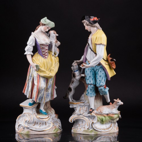 Пастушки с собакой и овечками, Carl Thieme, Германия, пер. пол. 20 в