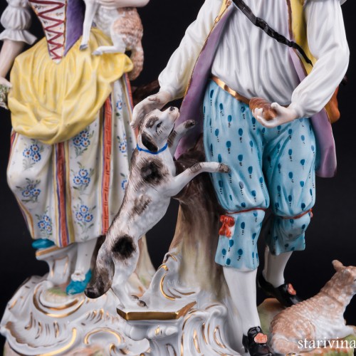 Пастушки с собакой и овечками, Carl Thieme, Германия, пер. пол. 20 в