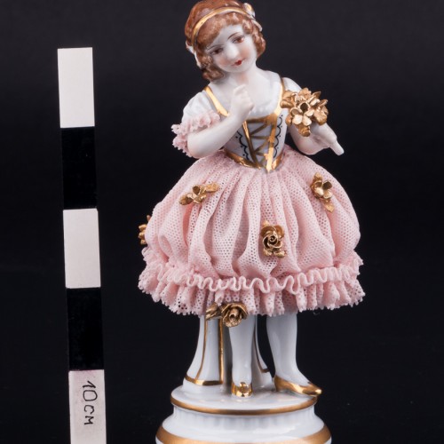 Девочка с букетом, кружевная, Muller & Co, Германия, нач. 20 в