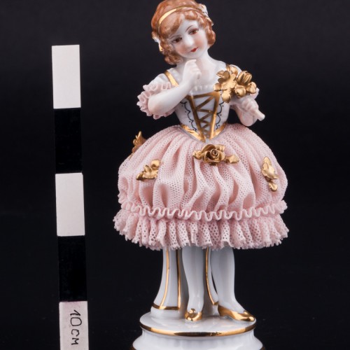 Девочка с букетом, кружевная, Muller & Co, Германия, нач. 20 в